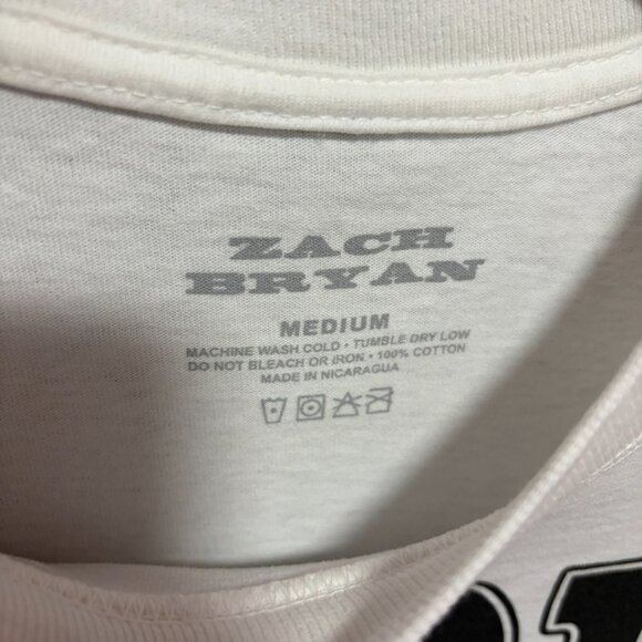 Zach Bryan Shirt Mens Medium White Cowboy Graphic Country Band Tee Concert Tour - Picture 5 of 9